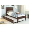 585-TCP_503-CP Twin Panel Bed With Trundle Bed - Cappuccino image 1