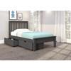 Contempo 500-TDG_505-DG Twin Bed with Dual Underbed Drawers - Dark Grey image 1