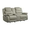 Shola Reclining Fabric Loveseat with Console (9848GY-2) image 2