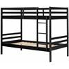 Fakto 11822 Solid Wood Twin Bunk Bed - Matte Black image 1
