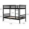 Fakto 11822 Solid Wood Twin Bunk Bed - Matte Black image 6