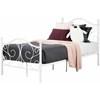 Summer Breeze 12153 Metal Platform Bed with Headboard and Metal Slats-White image 3
