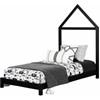 Sweedi 12551 Solid Wood Bed with House Frame Headboard - Matte Black image 1