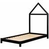 Sweedi 12551 Solid Wood Bed with House Frame Headboard - Matte Black image 2