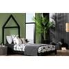 Sweedi 12551 Solid Wood Bed with House Frame Headboard - Matte Black image 6