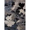 Breeze Blue Cream Black Poppies Rug, 2'0