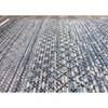 Calabar Blue Grey White Banded Pattern Rug, 2'4
