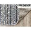 Calabar Blue Grey White Banded Pattern Rug, 2'4