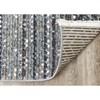 Calabar Blue Grey White Banded Pattern Rug, 7'10