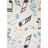 Kalora Kids Cream Blue Music Notes Rug, 3'11