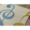 Kalora Kids Cream Blue Music Notes Rug, 3'11