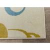 Kalora Kids Cream Blue Music Notes Rug, 3'11