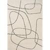 Maroq Cream Black Simple Shapes Rug, 5'3