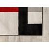 Platinum Red Black Grey Blocks Rug, 5'3
