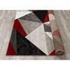 Platinum Red Grey Black Triangles Rug, 7'10
