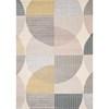 Safi Cream Grey Multicoloured Circles Rug, 7'10