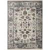Serene Cream Blue Intricate Border Rug, 5'3