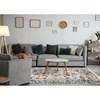 Serene Cream Blue Intricate Border Rug, 5'3
