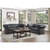Tiverton Stationary Leather Look Sofa (9335GRY-3) image 4