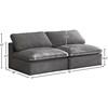 Cozy Stationary Fabric Sofa (634Grey-S78) image 6