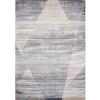 Chorus Beige Blue Distressed Geometric Rug, 5'3
