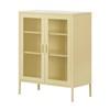 Crea 13077 Metal Mesh 2-Door Accent Cabinet - Yellow image 1