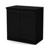 Morgan 7270722 Small 2-Door Storage Cabinet - Pure Black image 1