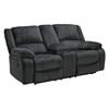 Causeuse inclinable Draycoll en tissu avec console (7650494C) image 2