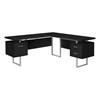 Computer Desk - Black/Silver Metal (I 7619) image 1