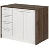 Myro 13541 Kitchen Island - Natural Walnut and White image 1