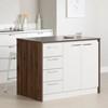 Myro 13541 Kitchen Island - Natural Walnut and White image 4