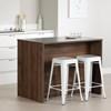 Myro 13541 Kitchen Island - Natural Walnut and White image 5
