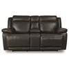 Evo Power Reclining Leather Loveseat with Console (3706-PC42G) image 1