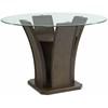 Round Dapper Counter Height Dining Table with Glass Top and Pedestal Base (DPR500CDT) image 1