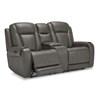 Card Player Power Reclining Leather Look Loveseat (1180818) image 1