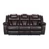 Reclining Leather Look Sofa (Alexa Power Reclining Sofa - Brown) image 1