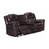 Reclining Leather Look Sofa (Alexa Power Reclining Sofa - Brown) image 3