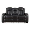 Party Time Power Reclining Leather Look Loveseat with Console (3700318C) image 1