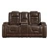 Causeuse inclinable motorisée Game Zone en aspect cuir avec console (3850118C) image 1