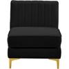 Alina Stationary Fabric Chair (604Black-Armless) image 6