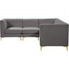 Alina Fabric 5 pc Sectional (604Grey-Sec5C) image 7