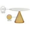 Round Emery Dining Table with Marble Top and Pedestal Base (885-T) image 7