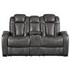 Turbulance Power Reclining Leather Look Loveseat with Console (8500118C) image 1