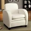 Lugano Stationary Leather Accent Chair (CM-AC6590-WH) image 2