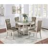 Round Adelina Dining Table with Glass Top and Pedestal Base (CM3158RT) image 2