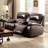 Ruth Reclining Leather Match Loveseat with Console (CM6783BR-LV) image 1