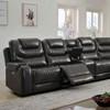 Mariah Power Reclining Leather Look Sectional (CM6895GY-SECT+AC) image 1