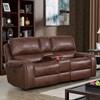 Walter Power Reclining Leather Look Loveseat (CM6950BR-LV-PM) image 1