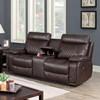 Manda Reclining Leather Look Loveseat with Console (CM6978-LV) image 1