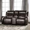 Causeuse inclinable motorisée Barclay en aspect cuir avec console (CM9906-LV-PK) image 1